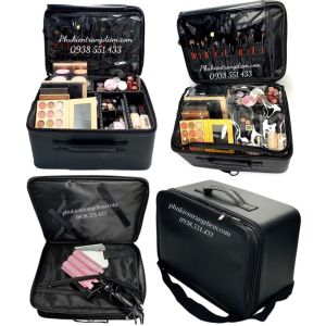 Cốp Kéo Đựng Mỹ Phẩm Trang Điểm Vỏ Da Vân Nổi 3D - Cao 44cm - Y26D