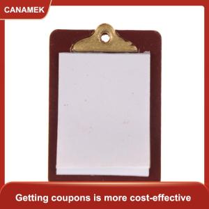 【CANAMEK】 Mini Dollhouse thu nhỏ phụ kiện hợp kim clipboard với giấy thật kèm theo