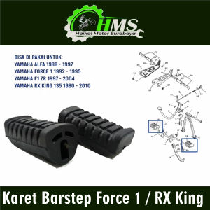 Karet Barstep Force 1 / RX King (Set Isi 2) - Footstep Postep Pijakan Kaki Depan Yamaha Alfa F1ZR