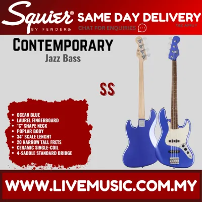Squier Contemporary Jazz Bass Guitar Laurel Fretboard - Ocean Blue