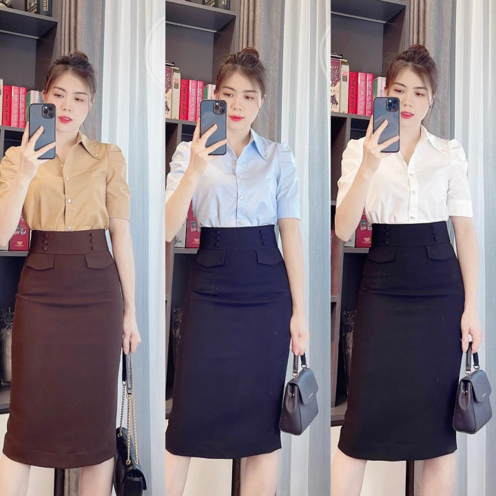 Chân váy công sở bút chì Cao Cấp- 2 Lớp SK2100 KRFashion style Hàn Quốc -  Váy dài ngắn nữ đen đẹp Cạp cao, ôm co dãn tốt - Mua xe | 2Bánh.vn