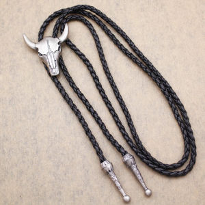 Ties for Men Cowboy Garment Accessories Adjustable Bull Head Western Cowboy Bolo Pendant Necklace