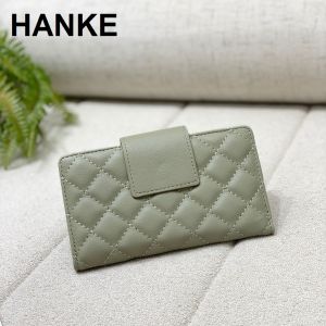 HANKE Quilted Pattern Snap Button Bifold Medium Size Wallet