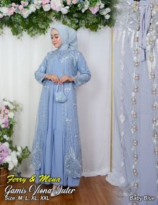 AZk23 Gamis Fiona syari Terbaru Model Outer dan Inner Lepas Mix full Payet Pinggir Termurah 2023