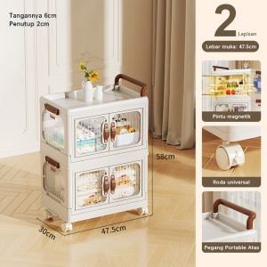 【Arfex】Lemari Plastik Susun Penyimpanan Kotak Penyimpanan Multifungsi Lipat Lemari Mainan Lemari Pakaian Lemari Makanan Ringan Furniture