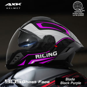 AXK Motorcycle Full Face Helmet Model 905 Flame Series with ICC Sticker Safety Helmet for Riding