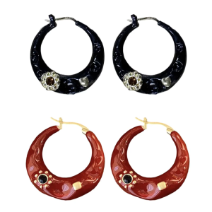 Thời Trang Màu Đen Pháp Bông Tai Xách Tay Mạnh Mẽ Hợp Kim Xây Dựng Trang Trí Cho sử dụng hàng ngày Và Chính Thức Thiết lập