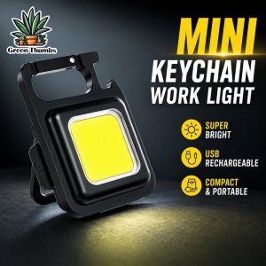Mini Led Flashlight Cob Keychain Light Rechargeable Usb Charging Magnetic Base Emergency Work Lamp Portable