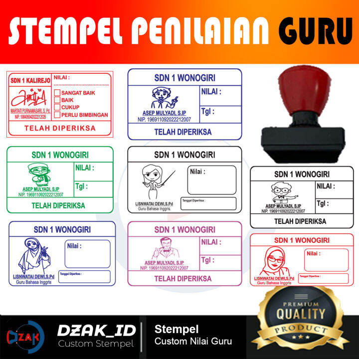 Stempel Nilai Guru Penilaian Koreksi Custom Poto Guru Lazada Indonesia