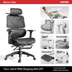 OKDO Balance I Ergonomic Chair Office Computer Chair Kerusi Office Pejabat With Adaptive Lumbar Support