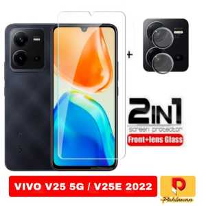 PROMO PAKET 2 IN 1 Tempered Glass VIVO Y17S 2023 / VIVO V25 5G / VIVO V25E 2022 Anti Gores Kaca Clear