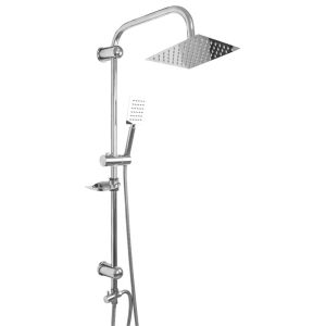 Set kanopi shower baja tahan karat 3-in-1 yang dipasang di dinding