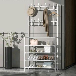 Giá Treo Quần Áo Vật Dụng Để Giày Có Treo Mũ 4 Tầng 2 Bậc