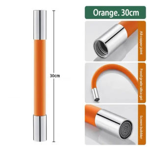 1/2 inch Universal Foaming Extension Tube 360° Bending Bathroom Faucet Leader Hose Water Splash-proof Extender