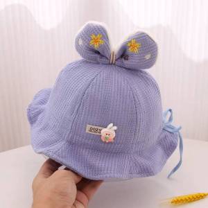 (พร้อมส่ง) หมวกเด็กผู้หญิง หมวกใส่กันแดดสำหรับเด็กเล็ก 6เดือน-2ขวบ รอบศีรษะ 46-48cm. หมวกแฟชั่นเด็กทารก หมวกผ้าตาข่ายลายกระต่าย หมวกแก๊ปเด็กน่ารัก หมวกเด็กผู้หญิงมีโบว์ หมวกปีกระบาย หมวกผ้าคอตตอนระบายอากาศ ปรับขนาดได้ มี 5 สีให้เลือก
