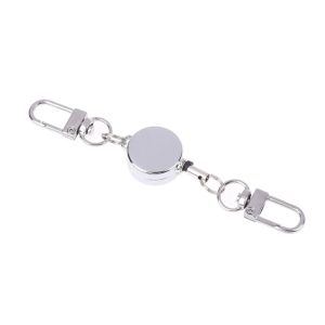 BLACKON Alloy Retractable Key Holder Anti-theft Easy-to-pull Buckle Sporty Retractable Key Ring Retractable Badges Holder Durable Elastic Keychain Nurse Accessories