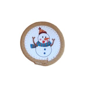 RGFV STORE Đế lót nồi Tấm lót ly Giáng sinh Chịu nhiệt Dây thừng cotton dệt Tấm lót bàn Người tuyết Vòng tròn Tấm cách nhiệt Quà Giáng Sinh