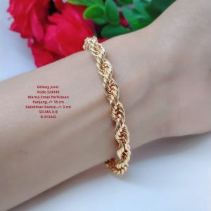 Gelang Jurai Simpel Silver Perhiasan Aksesoris Lapis Emas Terlaris Tidak Mudah Luntur G17-13E