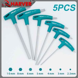 5pcs T-Handle Allen Key Industrial Hex Screw Wrench T-Handle Hex Wrench 1set 2.5/3/4/5/6mm