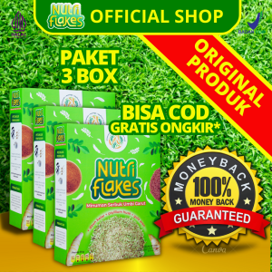 Nutriflakes Original Sereal Asam Lambung Umbi Garut Plus Daun Kelor Psyllium Husk Paket 3 Box