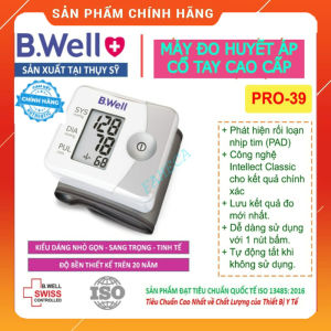 Máy đo huyết áp cổ tay B.Well Swiss PRO-39 cao cấp - Nhập khẩu từ Thụy Sĩ - Bảo hành chính hãng 5 năm 1 đổi 1