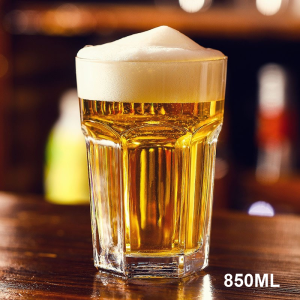 4200ML Belgian Beer Glass Creative Clear Draft Beer Mug Oversized Personalized Hexagonal Cocktail Cup