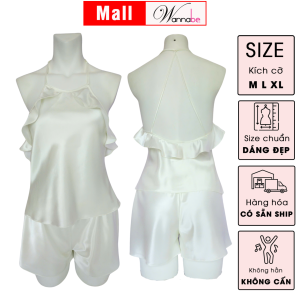 Combo áo choàng ngủ + bộ đùi nữ WANNABE bộ đôi thời trang ngủ cao cấp mà vẫn tiết kiệm KIBSS22