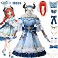 Game Genshin Impact Nilou Cosplay Costume High Quality New Skin Nilou Lolita Dress With Headwear Necklace Gloves 10pcs Outfit 80cm Red Wig Synthetic Wig Cover. 
