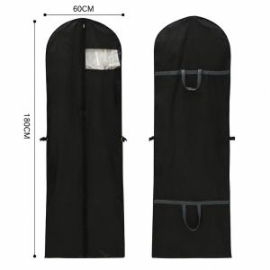 Dress Dust Cover Garment Bag Wedding Gown Foldable Breathable Zipper Handle Washable Long Storage