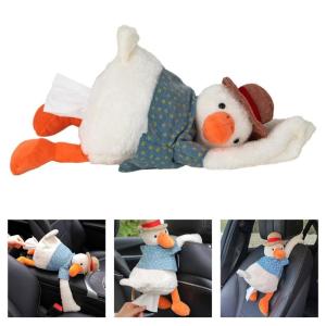 Tựa đầu xe hơi hộp đựng khăn giấy ghế sau phim hoạt hình hộp giấy vịt bằng vải nhung lông hoa văn động vật giấy trường hợp nội thất hộp đựng khăn giấy