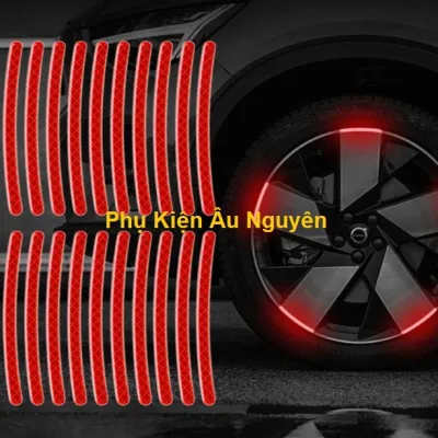 Decal phản quang dán vành xe 0.7x9cm cho xe máy xe ô tô và xe đạp - Nhiều màu - Combo 10 cái / 20 cái