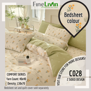 FineLivin KING Fitted Bedsheet QuiltCover (Sold Separately) 100% Pure Cotton - Mix