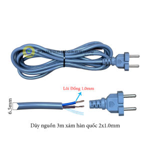 Dây Nguồn 3m Xám KOREA (Hàn Quốc) Mềm Dẻo - Lõi Đồng Đa Dạng Kích Thước Made in Vietnam Công Nghệ KOREA