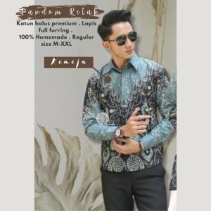 Baju Kemeja Pria Lengan Panjang | Batik Cowok Lapis Furing | Kemeja Pria Katun Premium