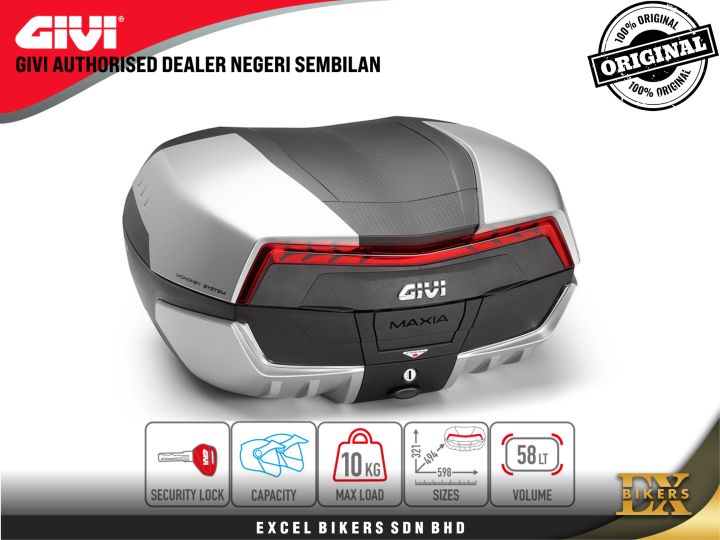 GIVI TOP BOX V58N MAXIA /58 LTR TOP BOX/GIVI MONOKEY TOP BOX/ GIVI TOP ...