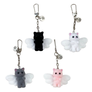 Cute 3D Cat Flocking Mobile Charm Elegant Flocking Cat Phone Charm Stylish Phone Accessory Perfect For Any Occasion