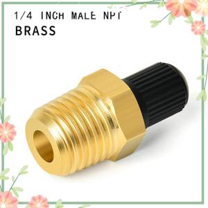 Green sea 2Pcs Brass Air Inflator Adapter W Valve Stem Inside 1 4 NPT (M) To Standard Schrader Valve (M) Tire Inflator Connector