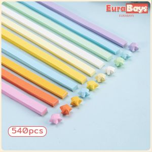 E.B. 90/380/540Pcs Lucky Star Origami DIY Crafts Gift for Birthday Valentines Day Home decoration