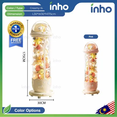 INHO L28/30cm Zipper Doll Storage Bin Large Capacity Transparent Toy Storage Organizer With Roller