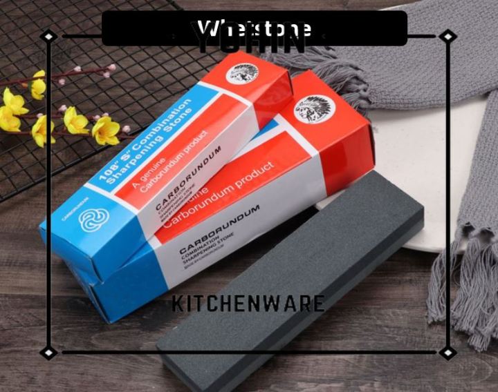 (6/8inch) CARBORUNDUM Knife Sharpening Stone Whetstone Grade B/ Batu