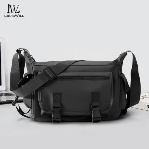 LouisWill Men Bags Mens Shoulder Bag Fashion Cross Body Bag Leisure Messenger Bag Multi Layer Large Capacity Sling Bag Casual Bag Men Fashion Briefcase Waterproof for Sport Street Travel Outdoor