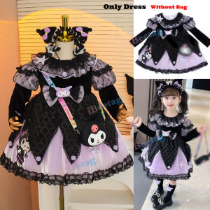 2024 Sanrio Costumes Kuromi Lolita Princess Dresses Girl Halloween Party Cosplay Dress Up Birthday Costumes Gift Tutu Dress