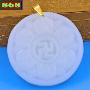 Mặt dây chuyền chữ Vạn đá thạch anh trắng MCVTATRV mặt dây chuyền phong thủy vòng cổ dây chuyền thời trang