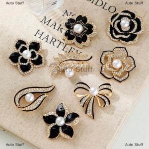 [COD] Auto Stuff เข็มกลัดดอกคาเมลเลียสีดำเรียบง่ายสง่างามเข็มกลัดโลหะไว้ทุกข์สำหรับผู้หญิงเสื้อผ้าระดับไฮเอนด์สำหรับชุดสูทผ้าพันคอเข็มกลัดเครื่องประดับ