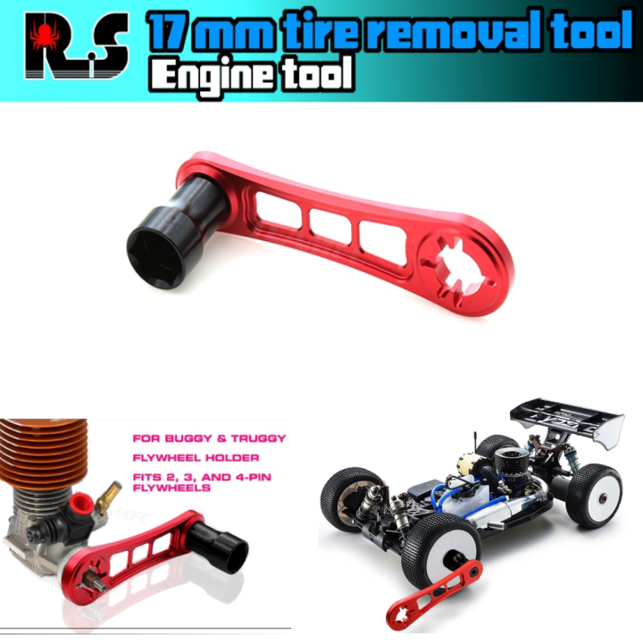 RC Tool 17mm Wheel Hex Tire Tool & 1/8 Nitro Engine Flywheel