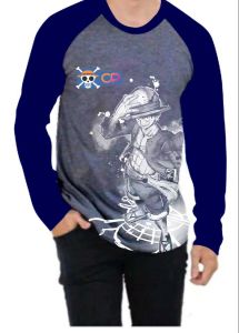KAOS RAGLAN PRIA LUFFYY TOPI M81 logo DTF \ KAOS RAGLAN PRIA LENGAN PANJANG ATASAN PRIA / KAOS MURAH / KAOS DISTRO / KAOS SIMPLE / T-SHIRT PRIA