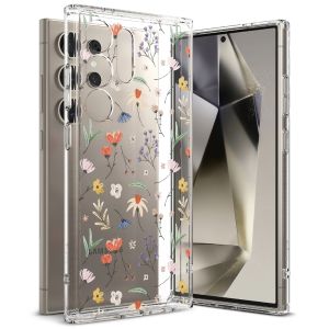 RINGKE® FUSION DESIGN Samsung Galaxy S24 Ultra Clear Hard Back with Seoul Design Shockproof TPU Bumper Phone Cover Case