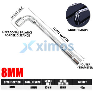 Xximos 8MM - 19MM  L Shaped Angled Double-Head Elbow Hex Wrench For Mechanic Repair Too Convenient Operation