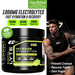EC Sport Electrolyte Powder Hydration Drink Mix Sugar Free - Lemon Lime Himalayan Salt Electrolyte Supplement