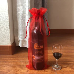 10Pcs Organza Wine Bags Drawstring 14x37 cm Organza Wine Bottle Gift Bags for Wedding Birthday